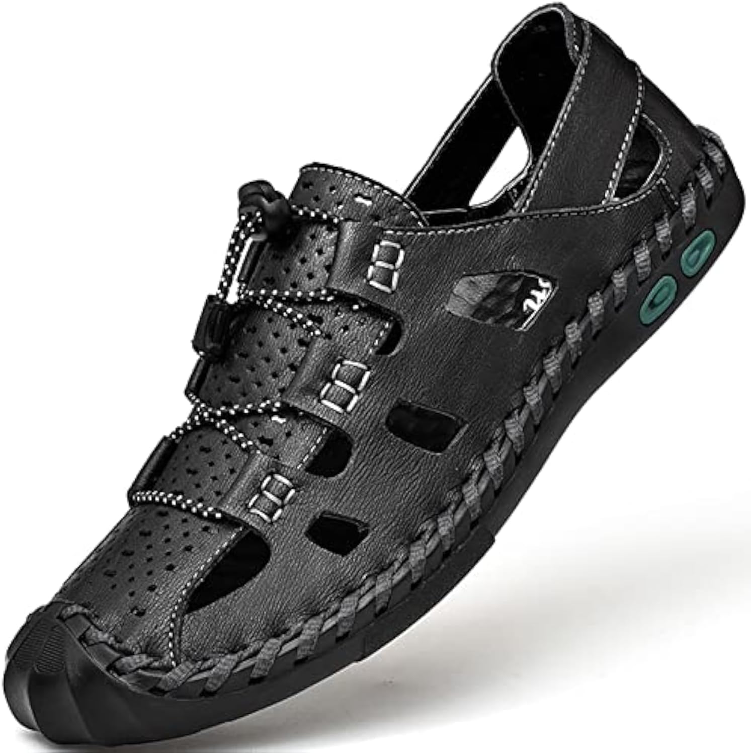 

Сандалии, мужские тапочки, шлепанцы для мужчин, закрытый носок, летняя обувь, кожаные, дышащие, для улицы, повседневная обувь, пляж, спорт, походы, работа, мужские, коричневые, черные, широкие, больших размеров Dzujy