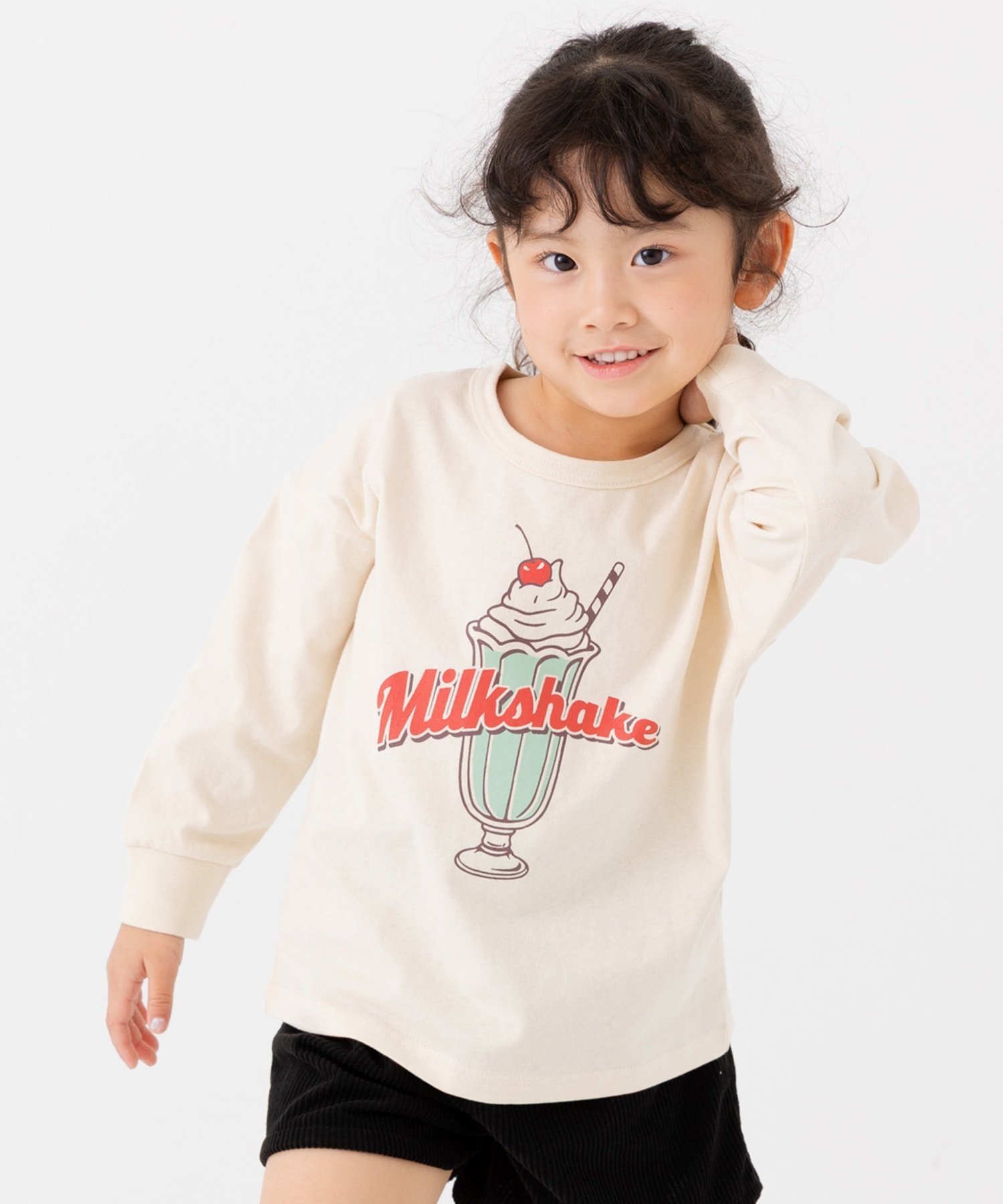 Футболка с длинными рукавами, 100% хлопок, с принтом. Chil2, E Milkshake/Cream