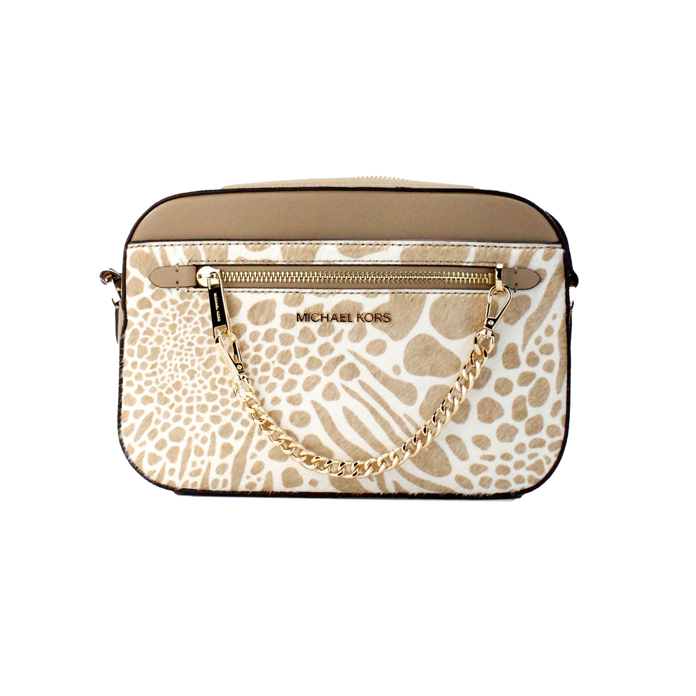 

Jet Set Большая сумка через плечо East West Camel Haircalf с застежкой-молнией Michael Kors