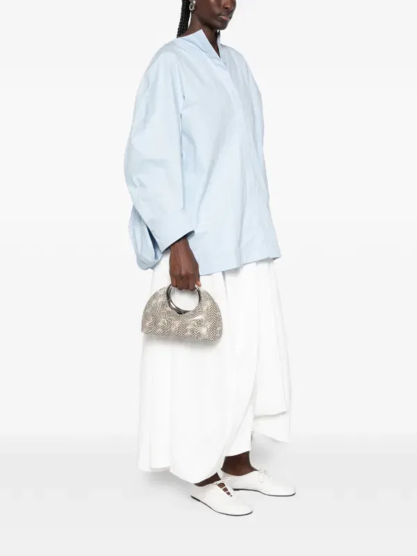 Платье с пышными рукавами и объемной спинкой Jacquemus, синий — фото 2
