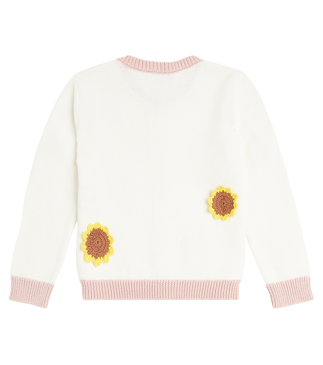 Украшенный хлопковый кардиган Stella McCartney Kids, слоновая кость — фото 4