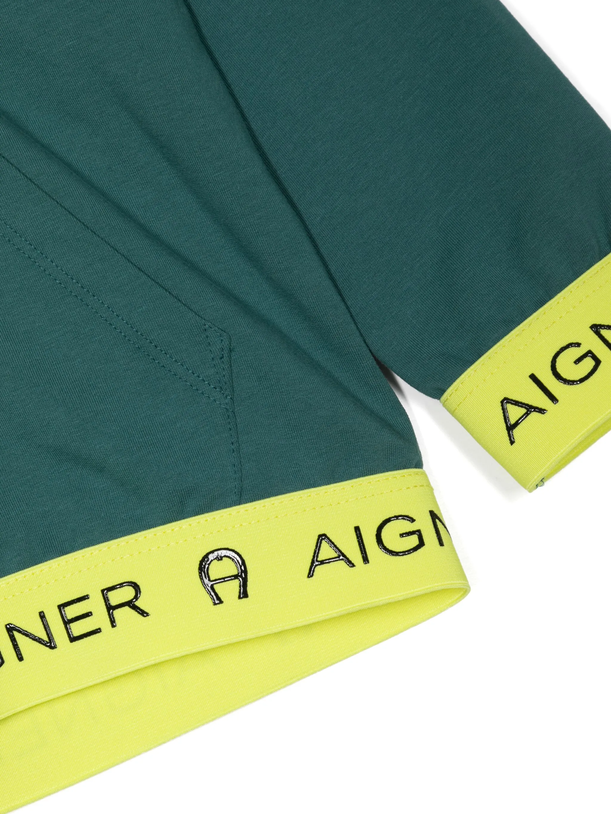 Спортивная куртка в стиле колор-блок с логотипом Aigner Kids, зеленый — фото 3