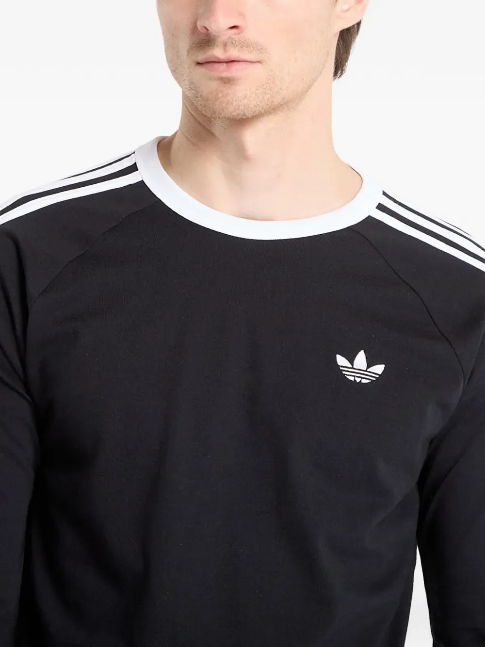 Лонгслив с вышитым логотипом Adidas, черный — фото 3