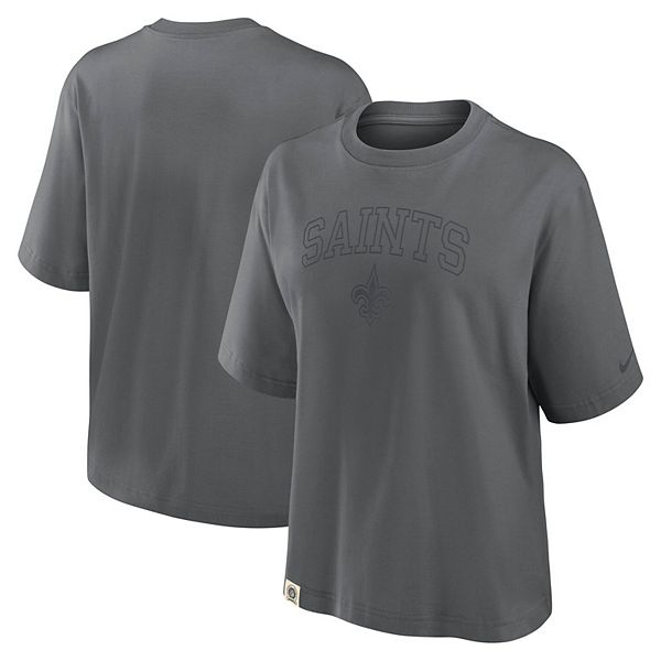 

Женская футболка New Orleans Saints Glory Arch Boxy цвета charcoal Nike