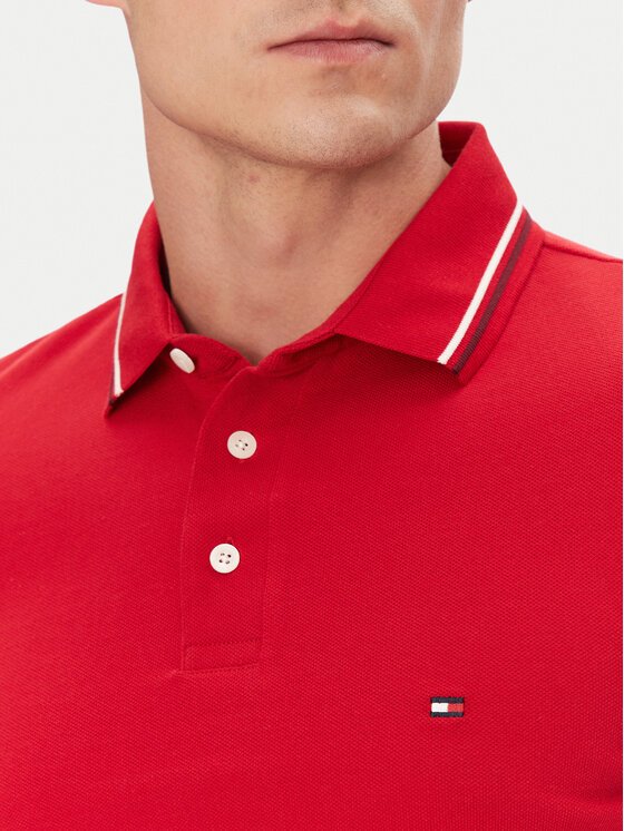 Рубашка поло облегающего кроя Seasonal MW0MW39993 Tommy Hilfiger, красный — фото 4