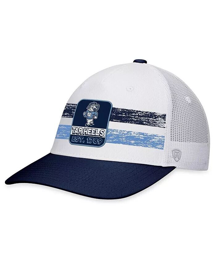 

Мужская белая, темно-синяя бейсболка North Carolina Tar Heels с эффектом ретро-эффекта Snapback Top of the World