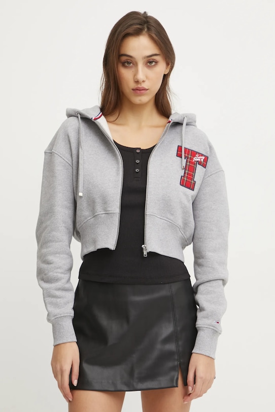 

Хлопковая толстовка Tommy Jeans, серый