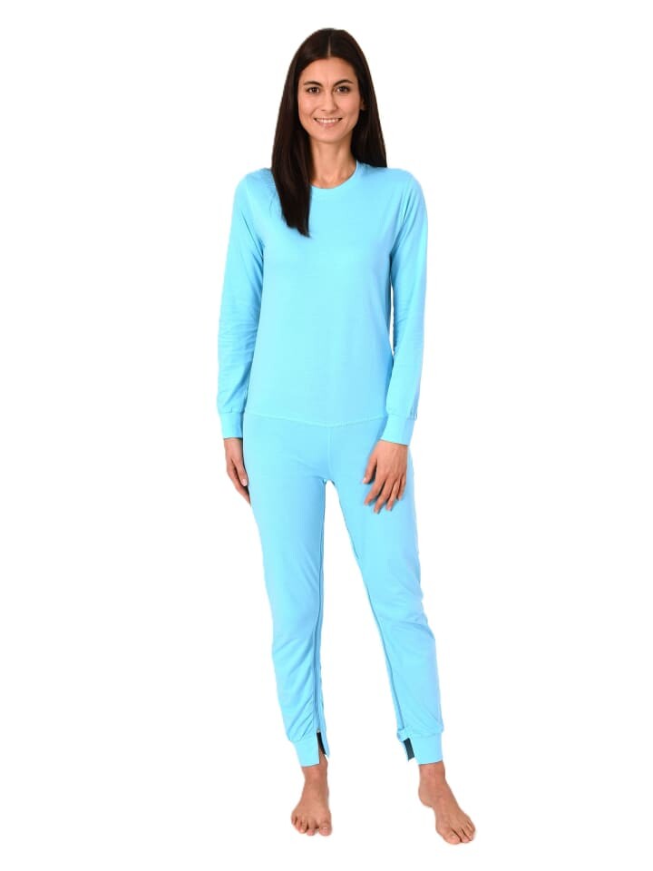 

Трусы NORMANN Pflegeoverall langarm Reißverschluss Rücken und Bein, бирюзовый