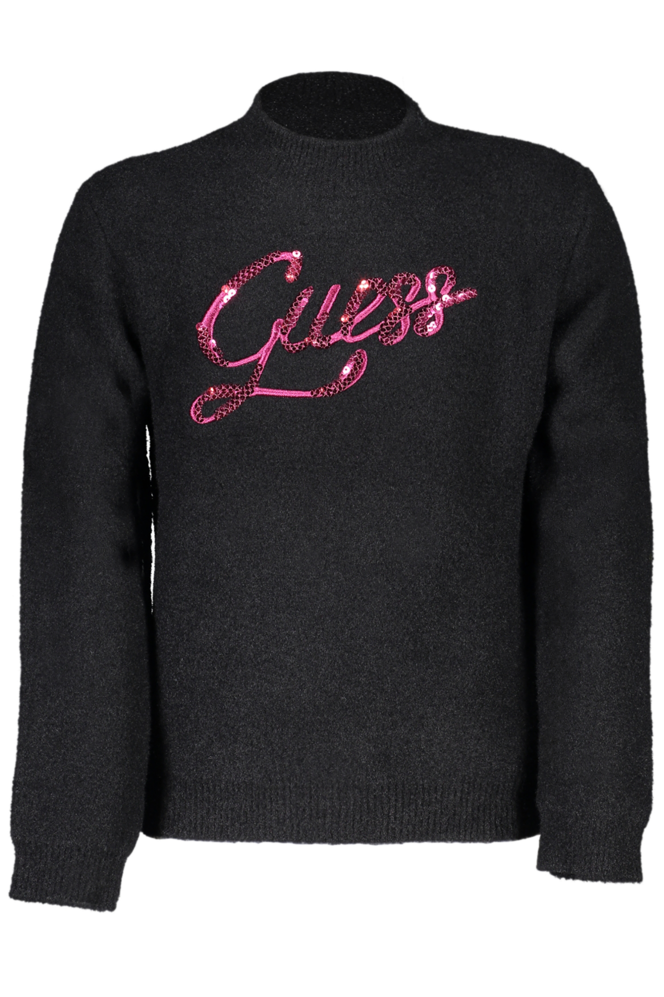 

Свитер для девочек Guess Jeans с логотипом и пайетками, черный