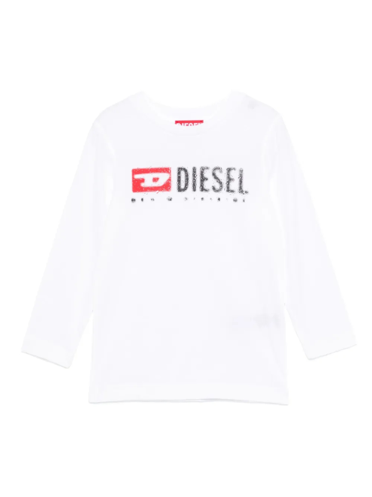 

Футболка с длинными рукавами и принтом логотипа Diesel Kids, белый
