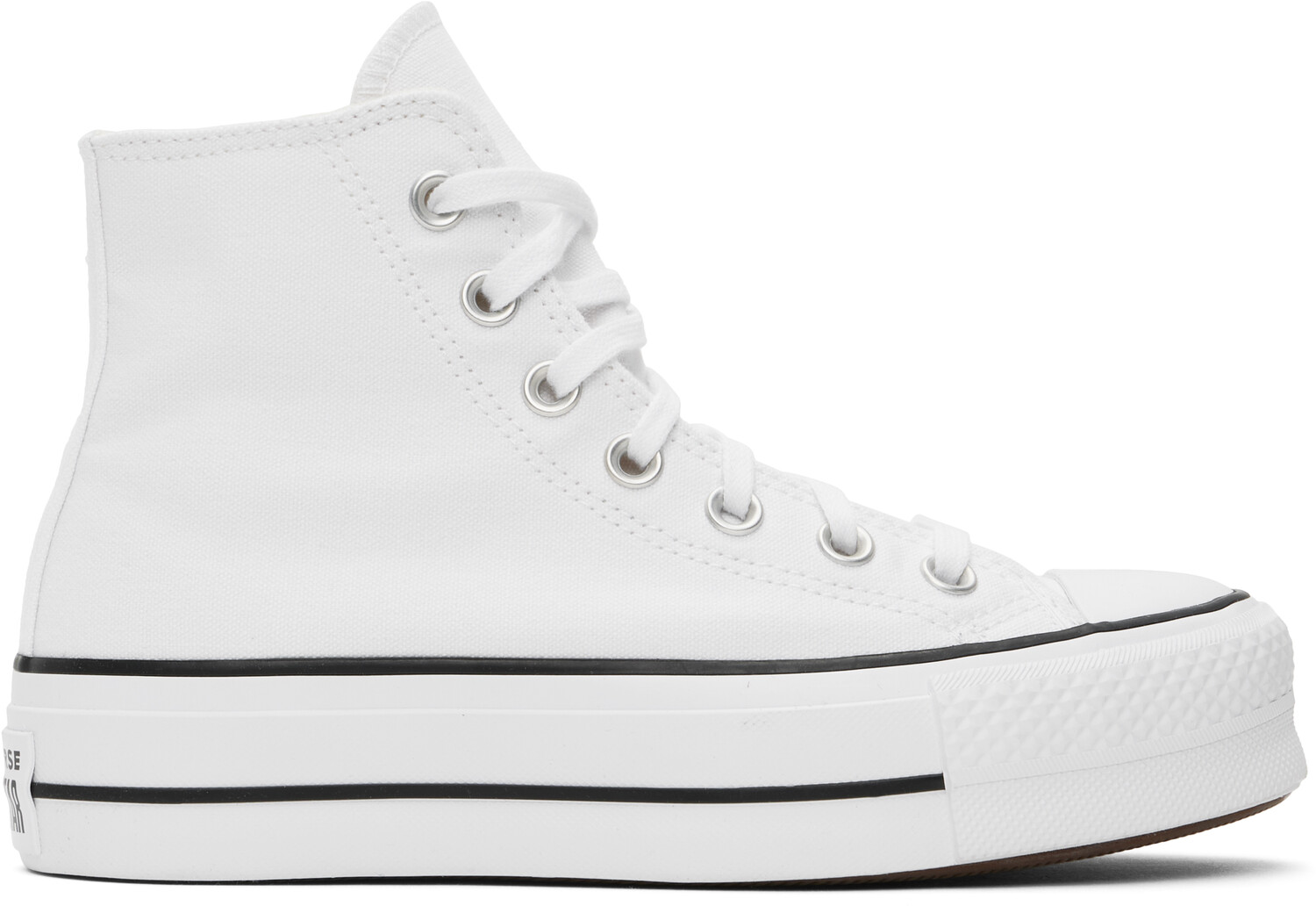 Белые кроссовки Chuck Taylor All Star Canvas Platform High Top Converse, белый/черный/белый