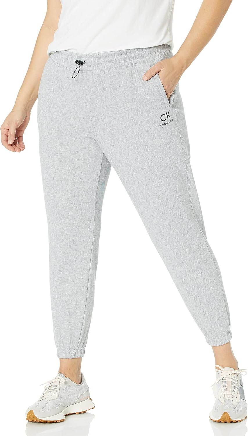 

Женские облегающие спортивные брюки Calvin Klein Performance Plus Size с логотипом и эластичными манжетами, Pearl Grey Heather