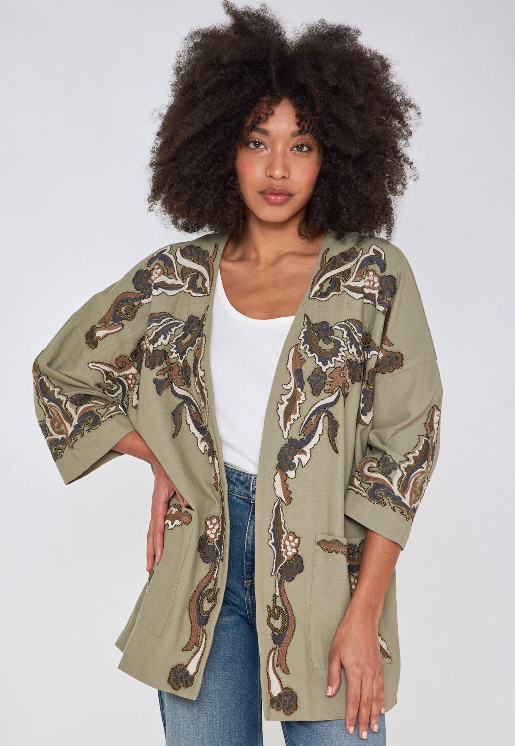 

Летняя куртка KIMONO NOURIA Maison 123, темно-зеленый