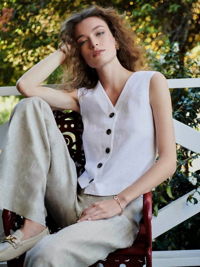 

Топ Kaylee из чистого льна Hobbs, White