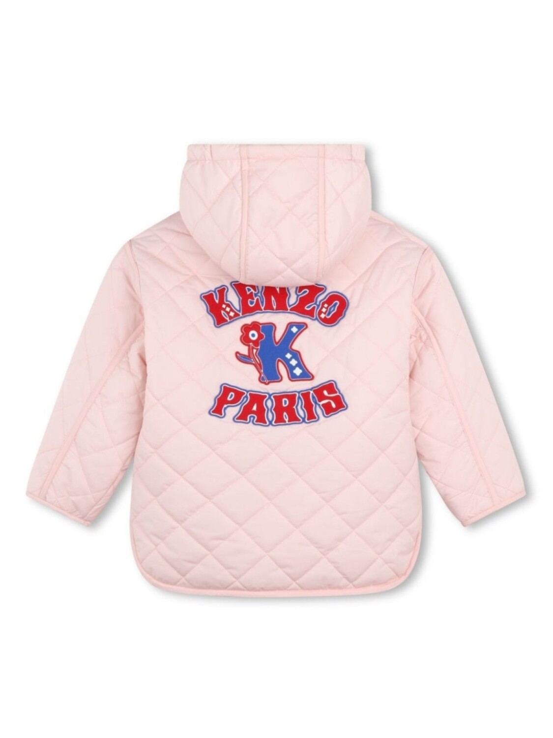 Kenzo Kids стеганая куртка с вышитым логотипом, розовый — фото 2