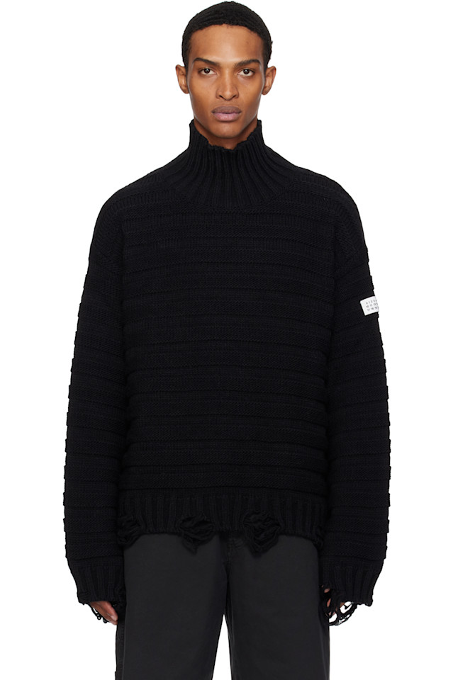 

Шерстяной водолазка Mm6 Maison Margiela, черный