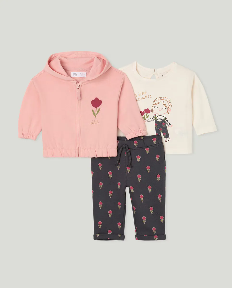

Комплект из трех предметов для девочки Baby El Corte Inglés, цвет Rosa Claro