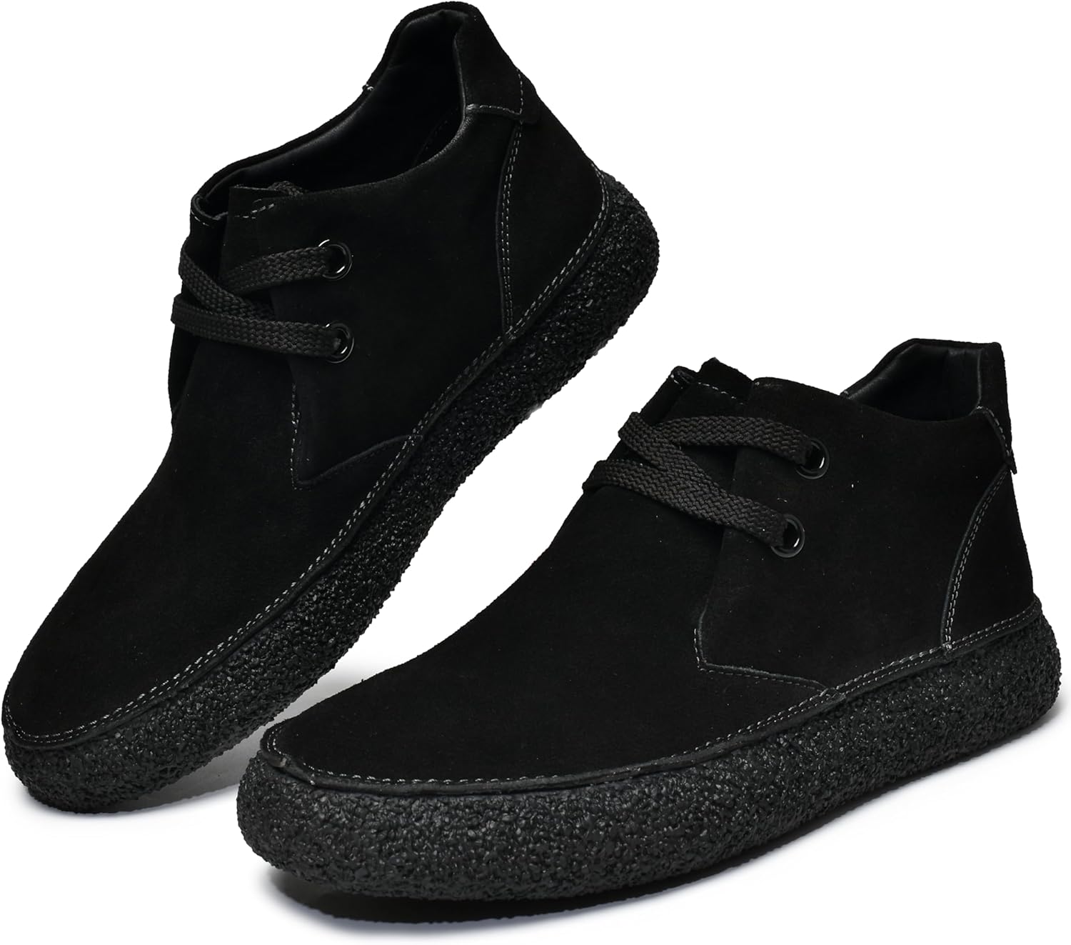 

Мужские ботинки JIONS Ankle Desert Chukka с шнуровкой из замши и кожи, с круглым носком и платформой, черный