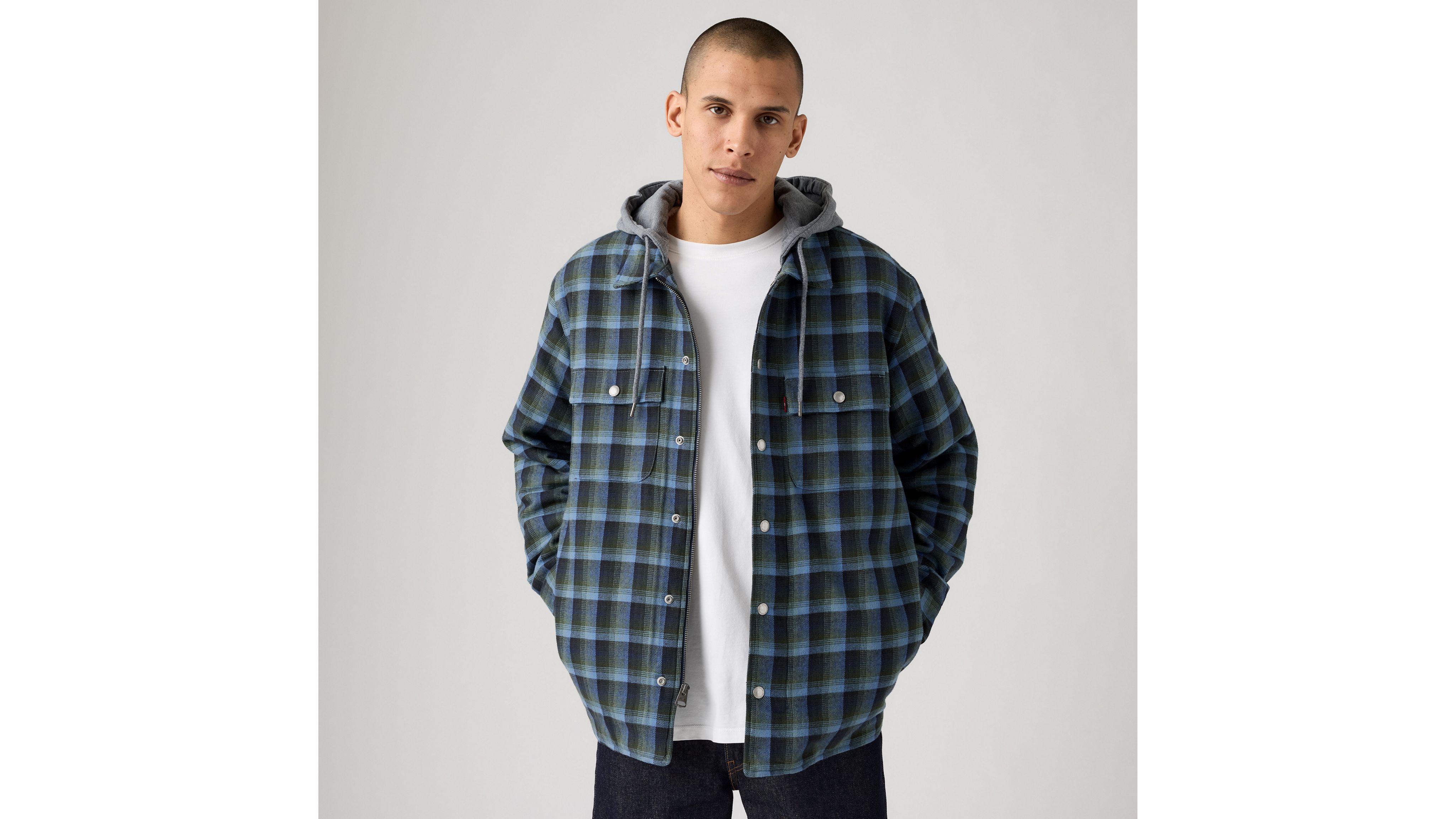 

Фланелевая куртка Francisco Sherpa Levi's, Beau Plaid - Blue