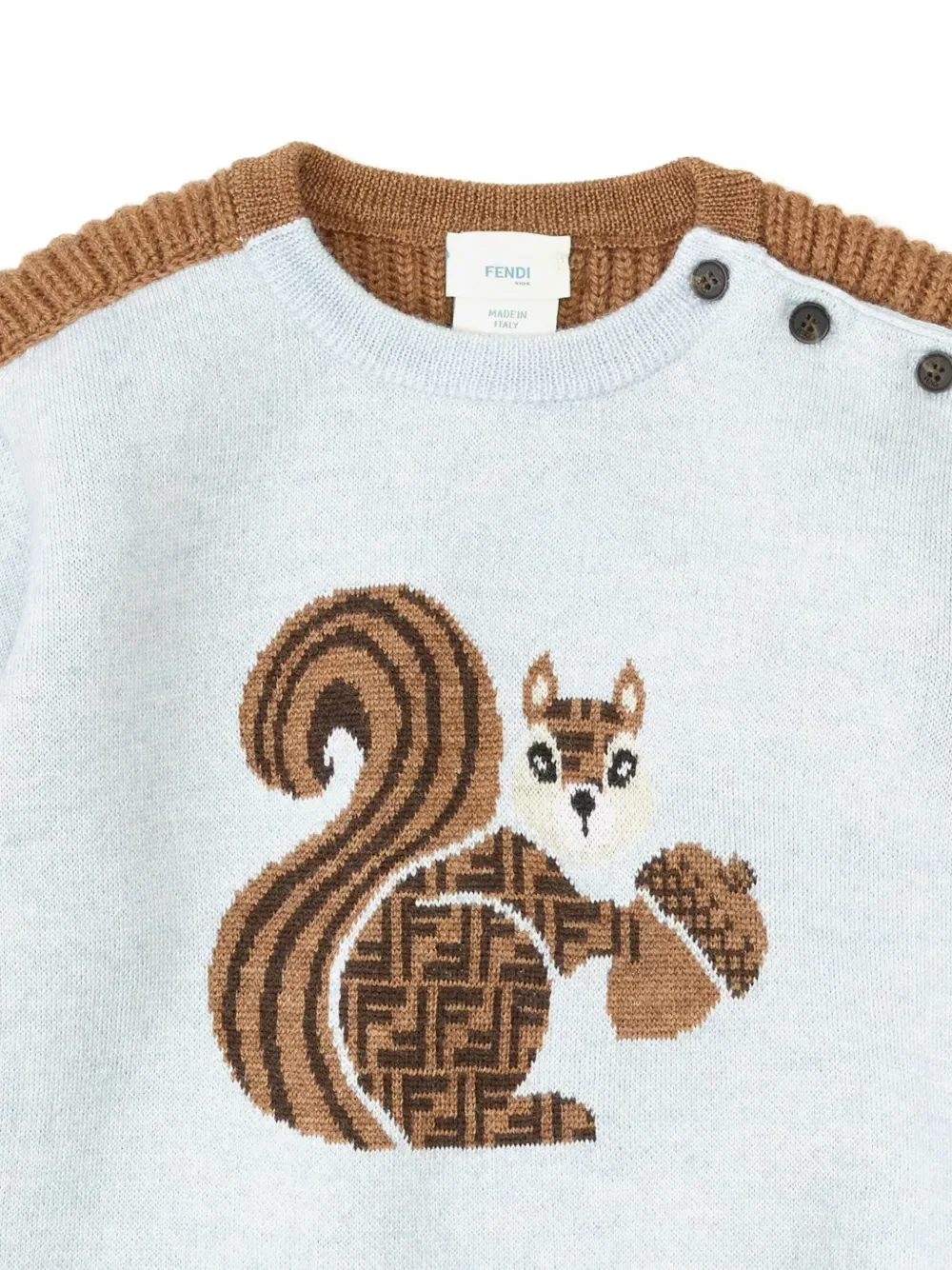 Толстовка с принтом белки Fendi Kids, коричневый — фото 4