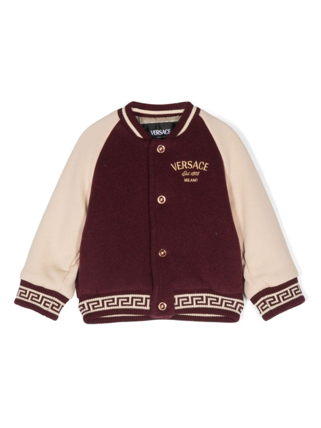 

Versace Kids куртка-бомбер с вышитым логотипом, красный