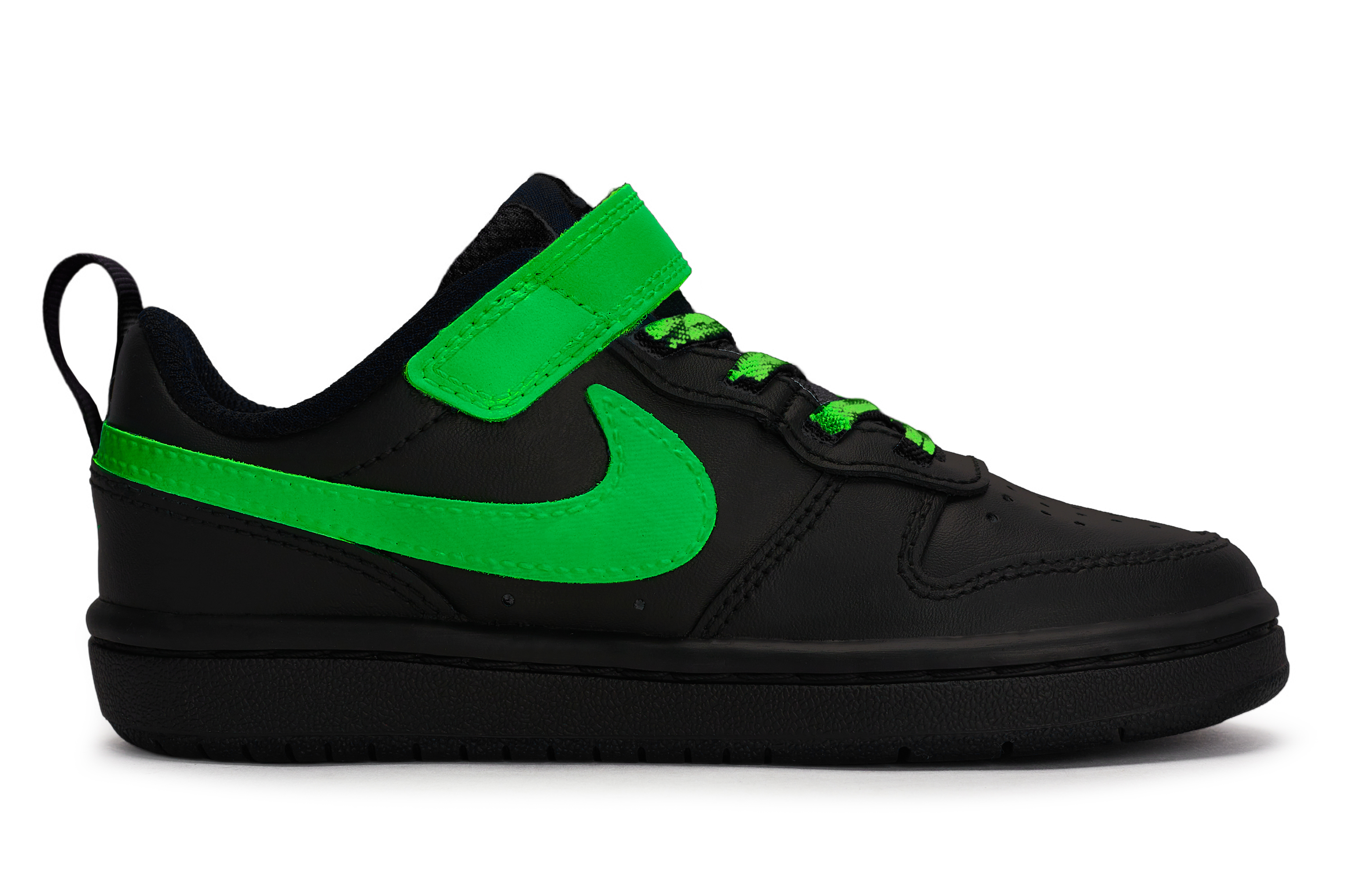 Детские скейтерские кроссовки Court Borough 2 для дошкольников Nike, черный/розовый/зеленый — фото 3