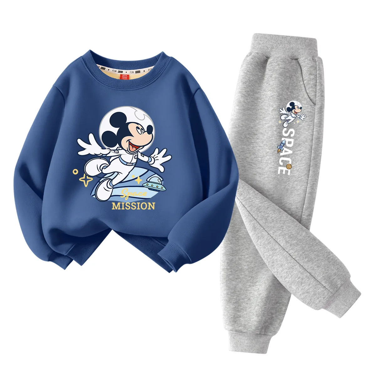 Детская повседневная спортивная толстовка Disney, [Thickened and Fleece-Lined]Di Flight Indigo Blue+Di Flight K Gray