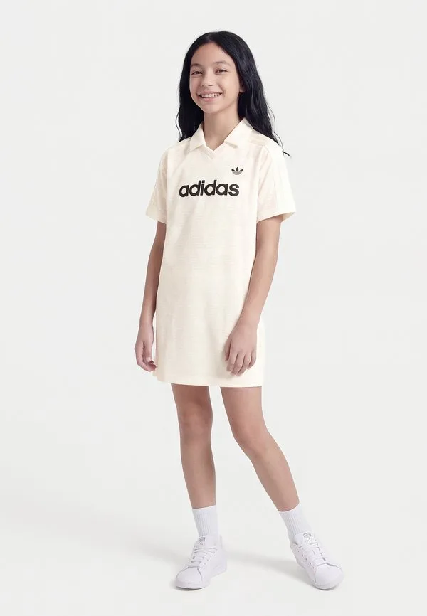 Свободное трикотажное платье с рукавами «летучая мышь» Adidas Originals, Cloud White