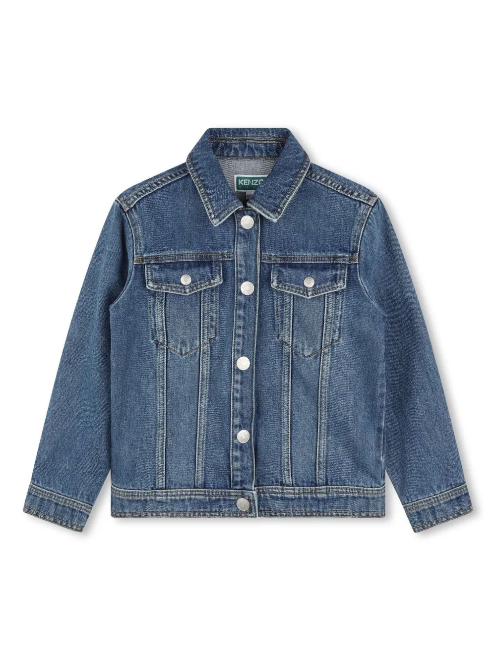 

Джинсовая куртка с вышитым логотипом Kenzo Kids, синий