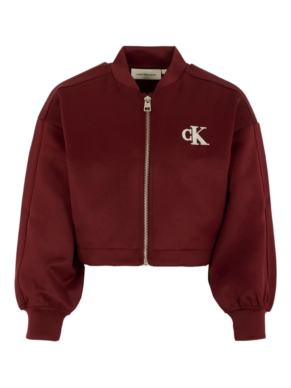 

Бомбер на молнии с вышитым логотипом Calvin Klein Kids, красный