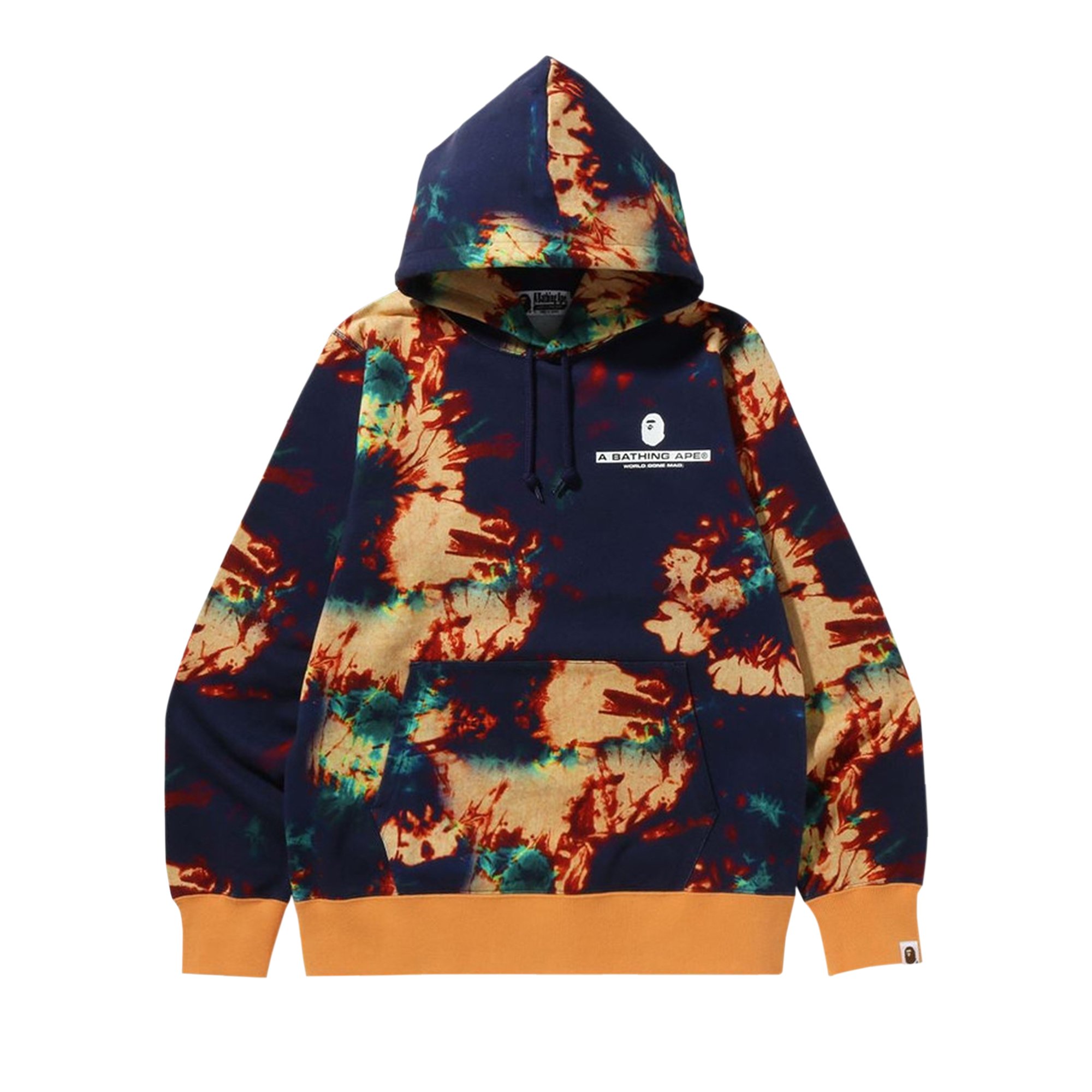 

Пуловер с капюшоном BAPE Tie Dye, темно-синий