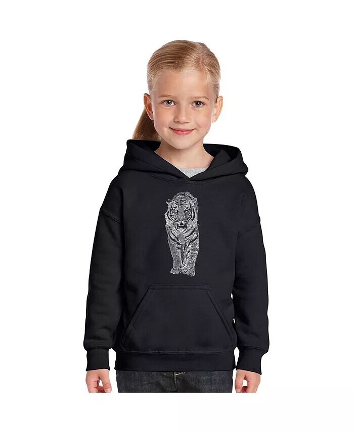 

Толстовка с капюшоном Word Art для девочек - TIGER LA Pop Art, черный