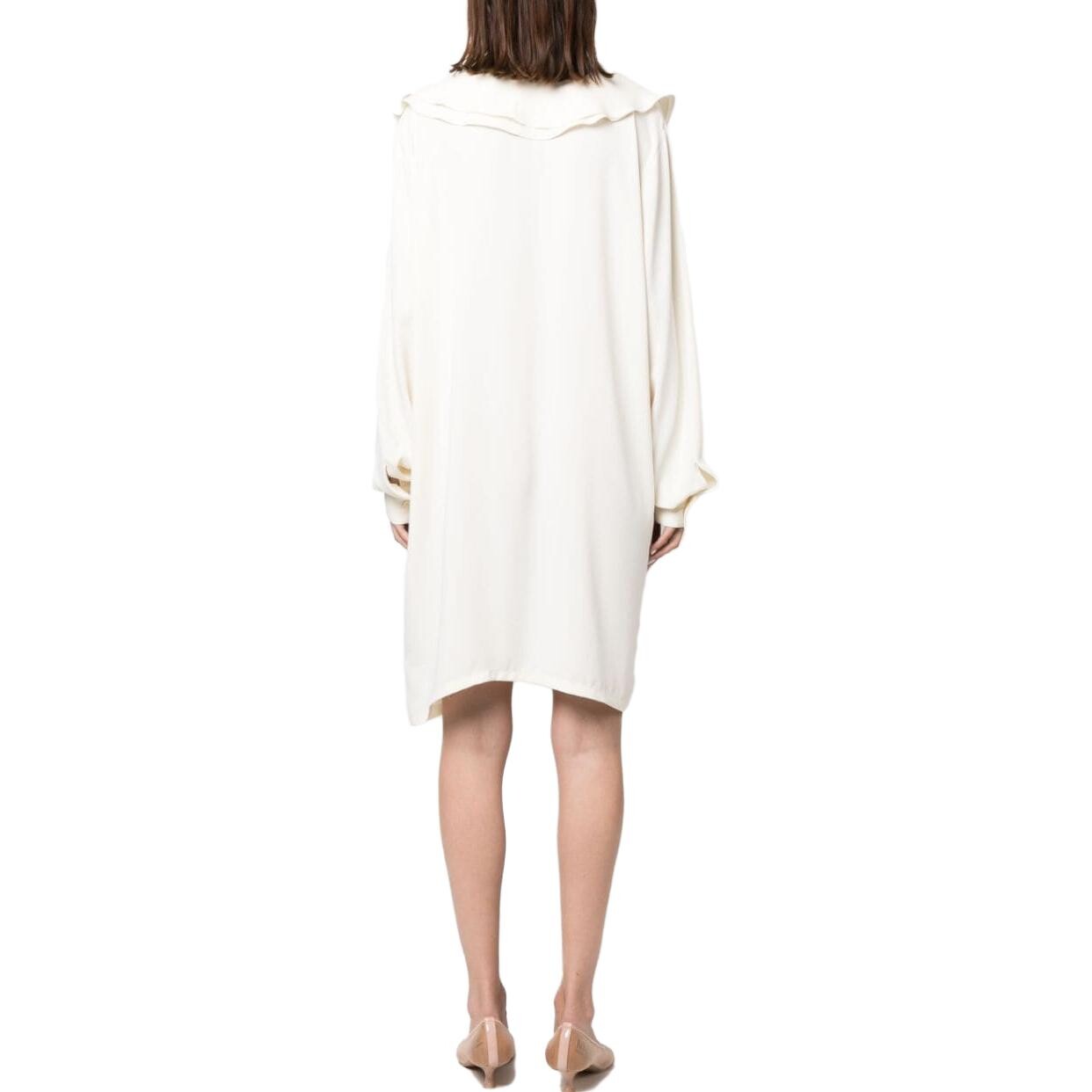 Платье женское Mm6 Maison Margiela с волнистой вставкой, белый — фото 3