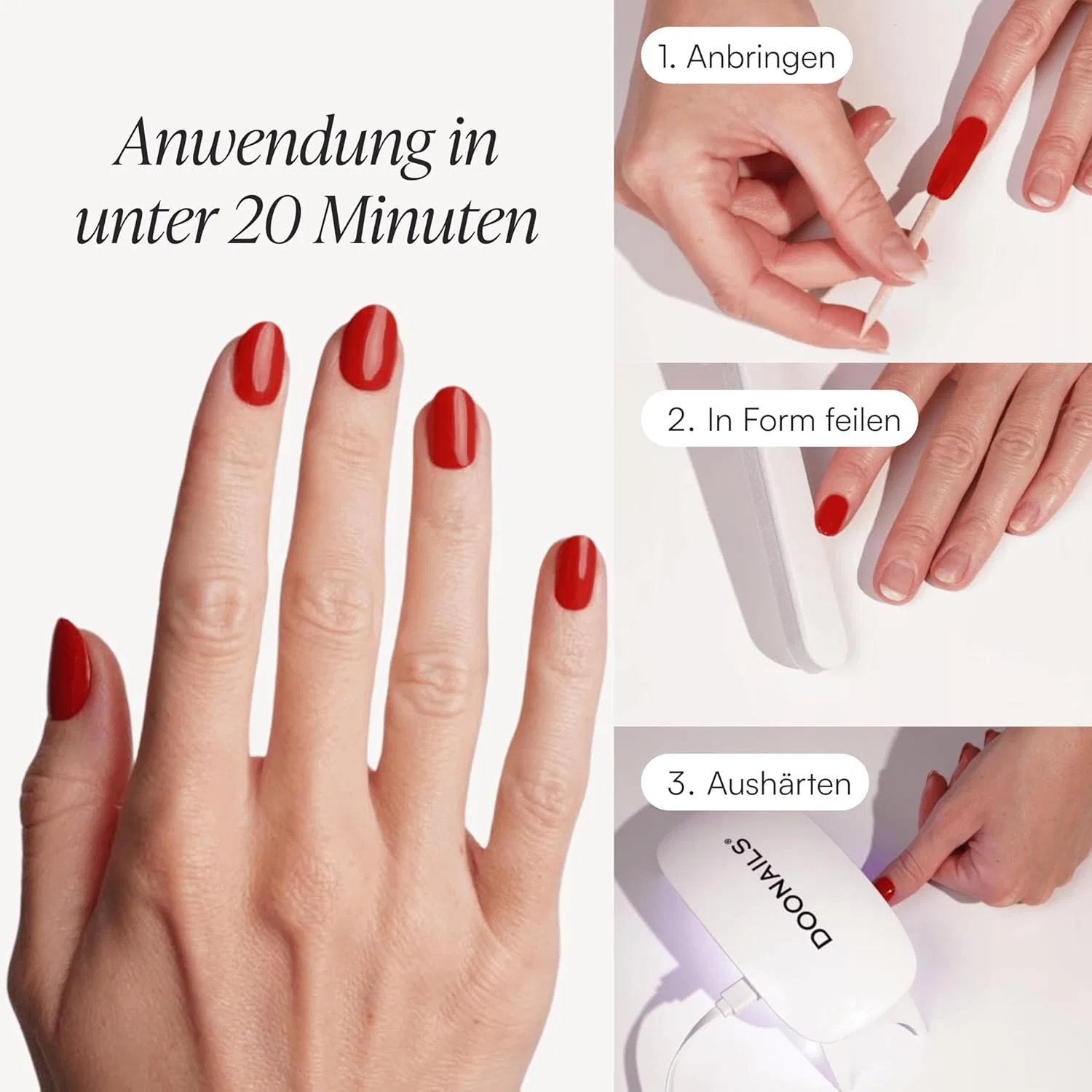 Стартовый набор Doonails Gel Strips для гель-маникюра за 20 минут Doonails, Baby Boomer — фото 3