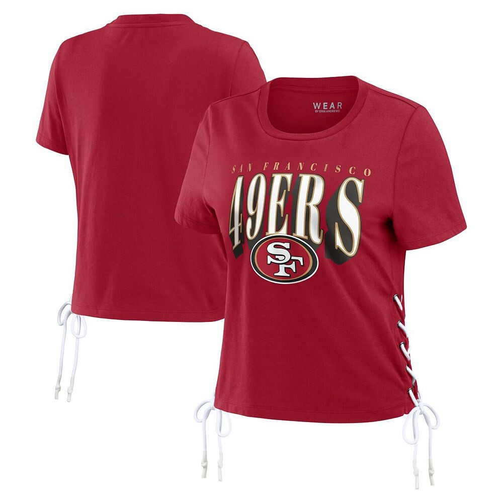 

Женская одежда Erin Andrews Scarlet San Francisco 49ers Скромная укороченная футболка со шнуровкой по бокам WEAR by Erin Andrews, красный