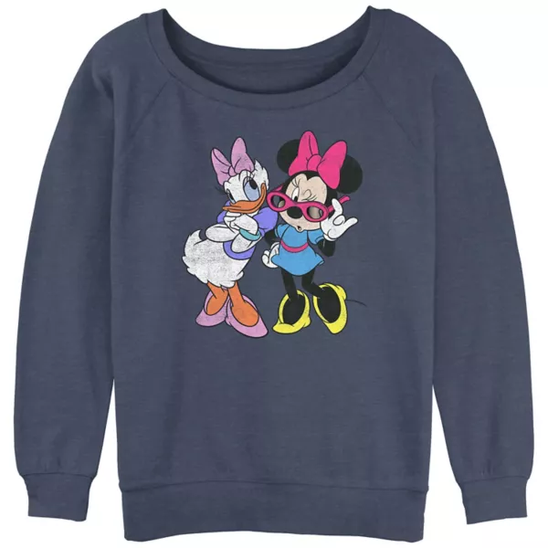 

Модная махровая блузка с рисунком Минни Маус и Дейзи для подростков Disney, цвет blue heather