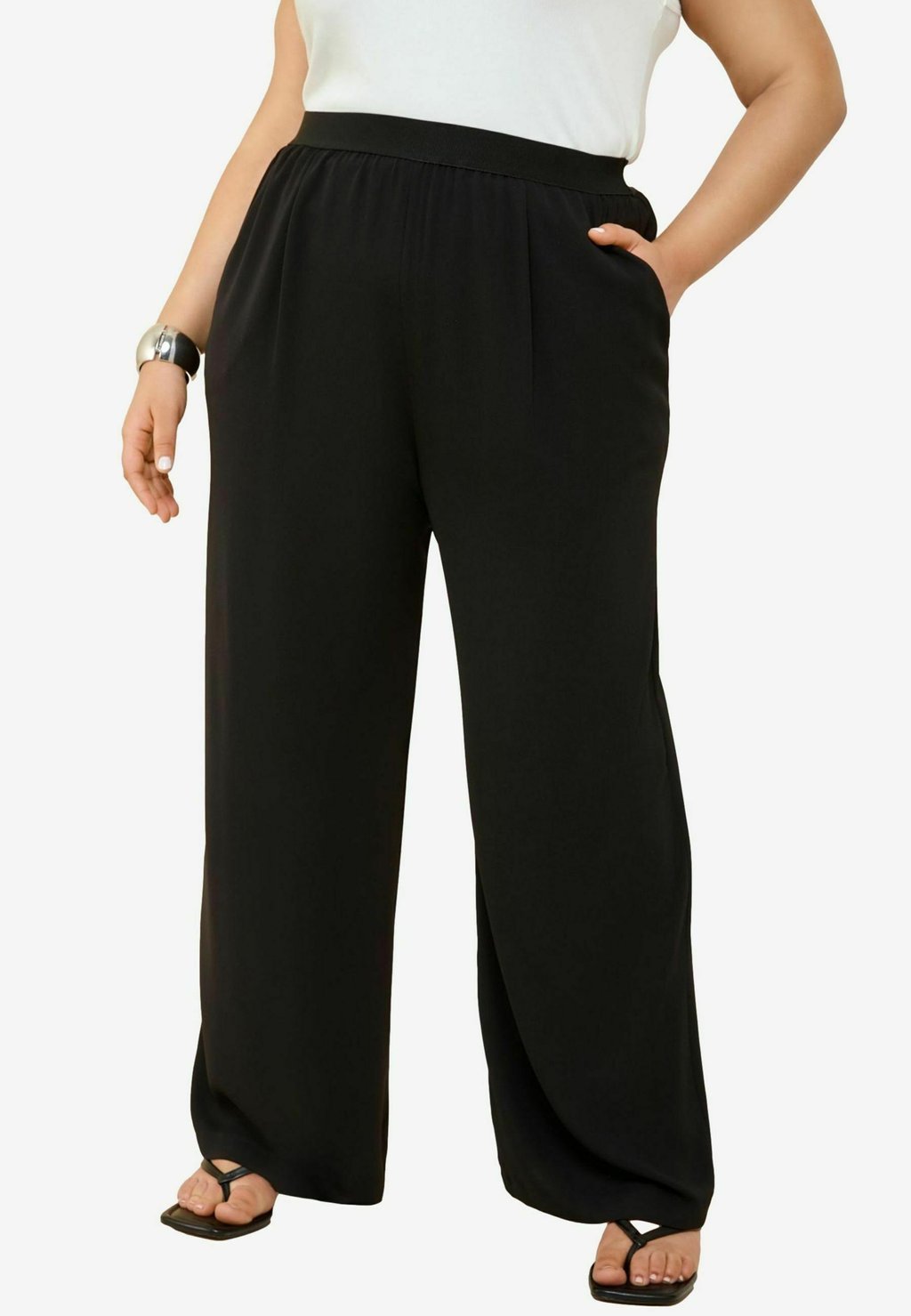 

Брюки PLUS SIZE FIT - ELASTICATED WAIST WIDE Friends Like These, черный