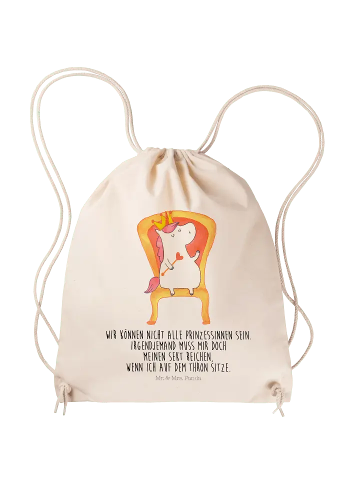 

Спортивная сумка Mr & Mrs Panda Sportbeutel Einhorn Prinzessin, кремовый