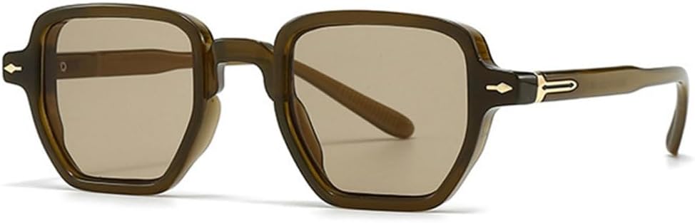 

Солнцезащитные очки в стиле ретро 2027 для женщин, модные заклепки, панк, темно-зеленые солнцезащитные очки для мужчин, защита от ультрафиолета UV400 MTZJH, Olive Green Green