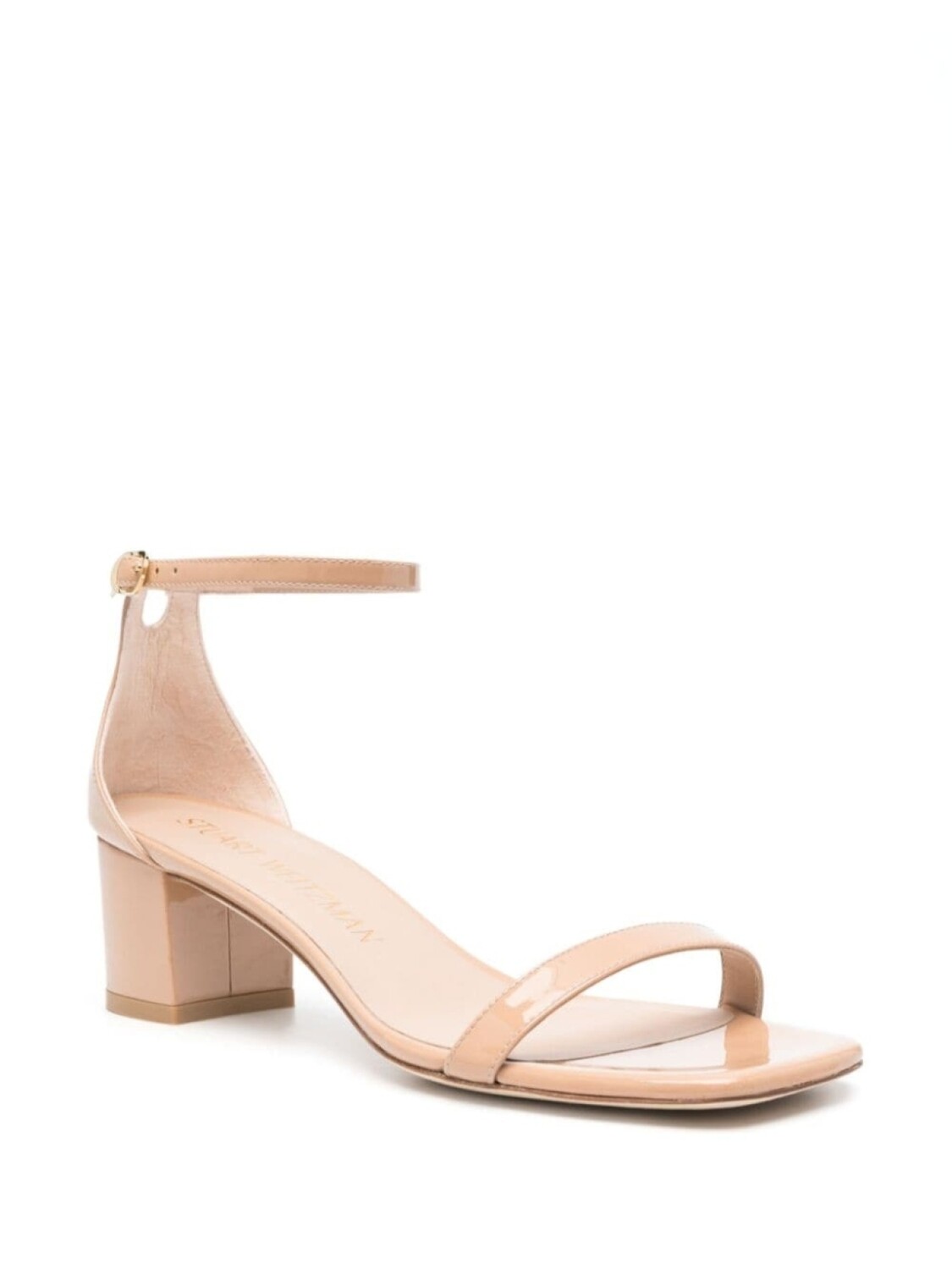 Stuart Weitzman сандалии из кожи Simplecurve 50 мм, нейтральный цвет — фото 2