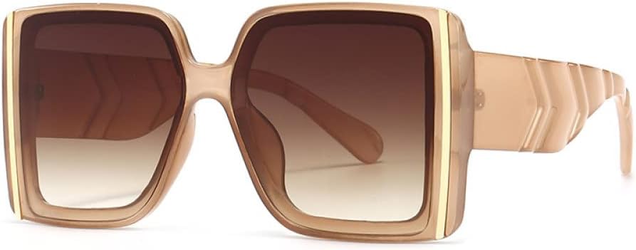 

Ретро-солнцезащитные очки с градиентным переходом цвета для женщин и защитой от УФ-излучения UV400 для мужчин. Солнцезащитные очки большого размера LANGSER, Champagne Tea