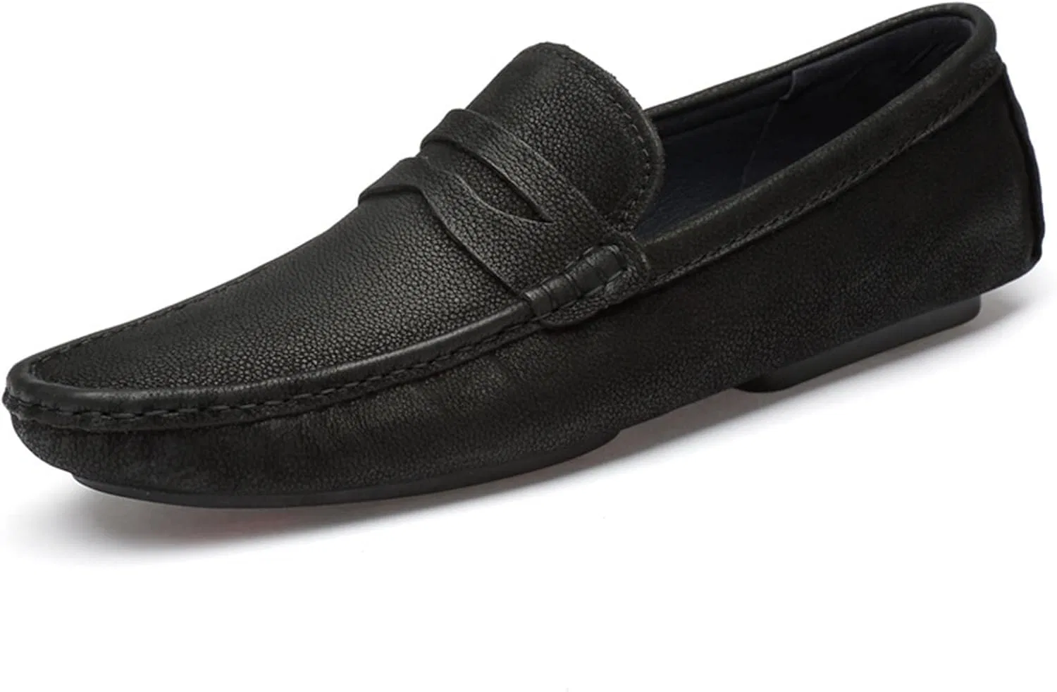 Лоферы кожаные на плоском каблуке, Black