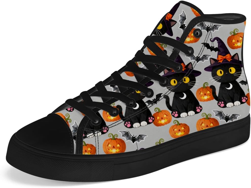 

Мужские и женские высокие кеды с кошкой на тканевой основе, высокие кроссовки на шнуровке, повседневная обувь Chebing, серый