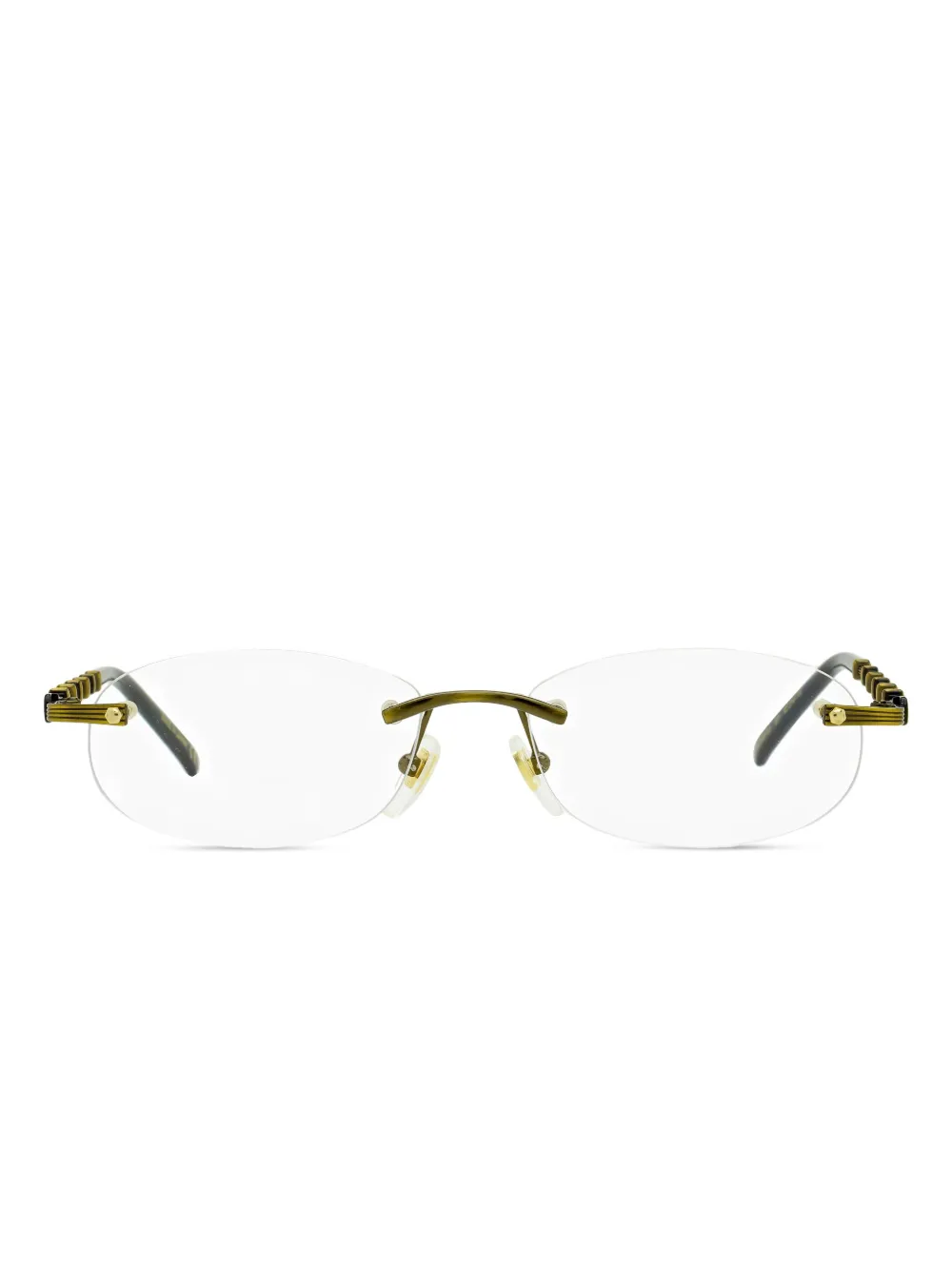 

Очки без оправы с бамбуковыми деталями Gucci Eyewear, золотой