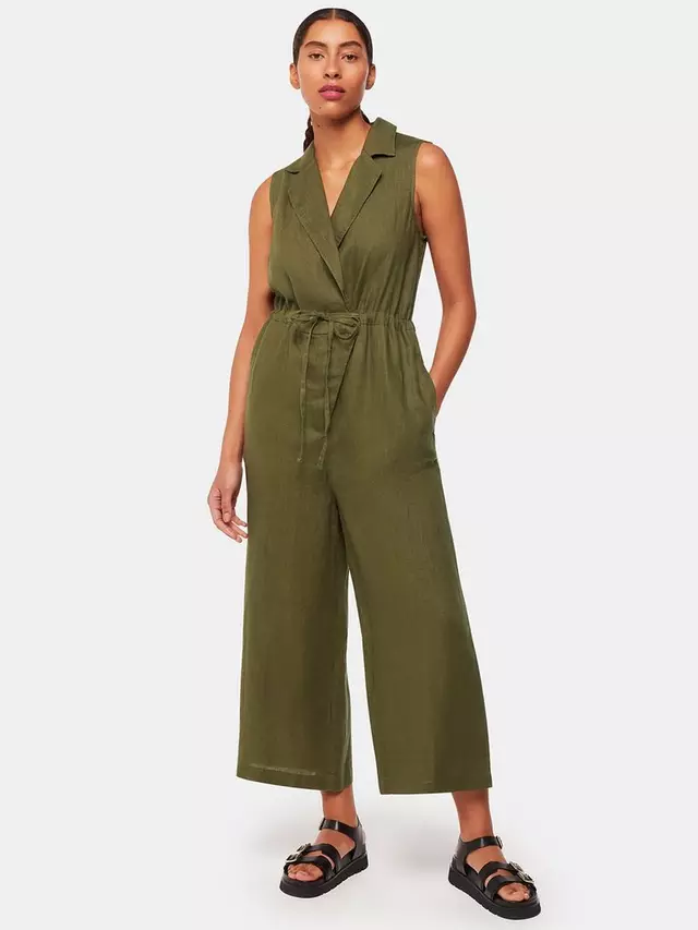 

Комбинезон Whistles Bella Linen Wrap Neck, хаки