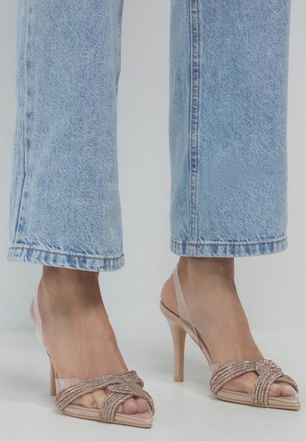 Туфли DÉCOLLETÉ STRASS - Peeptoe heels Calliope, цвет Nudo