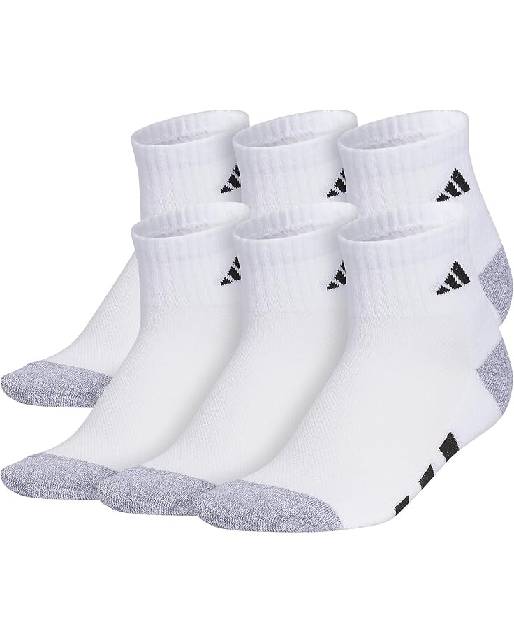 

Носки adidas Kids Athletic Cushioned 6-Pack Quarter, цвет White/Grey/Black