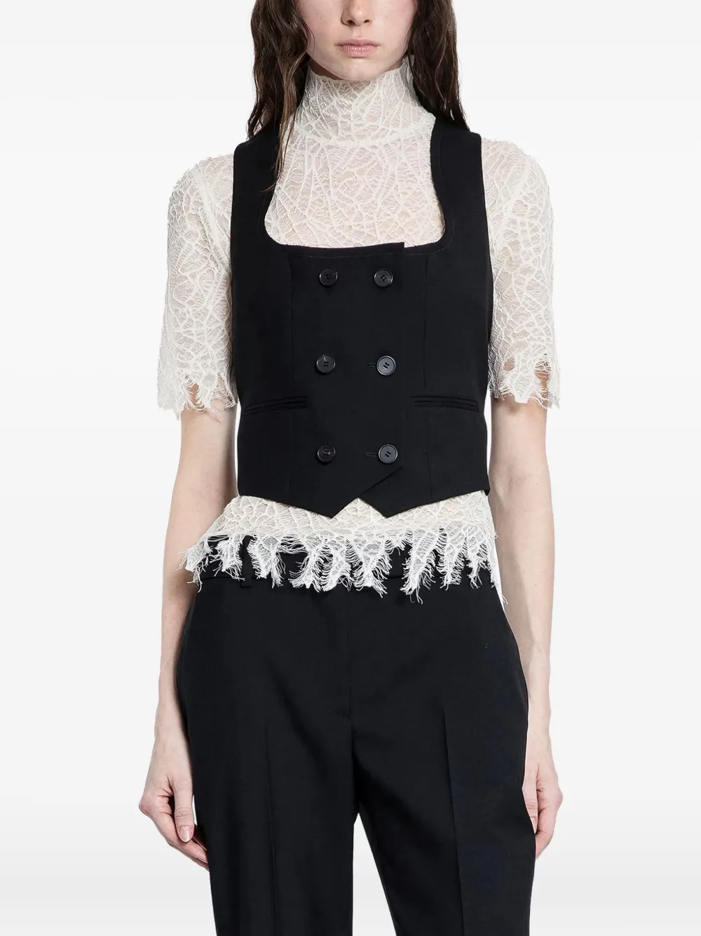 

Двубортный жилет Alexander McQueen, черный