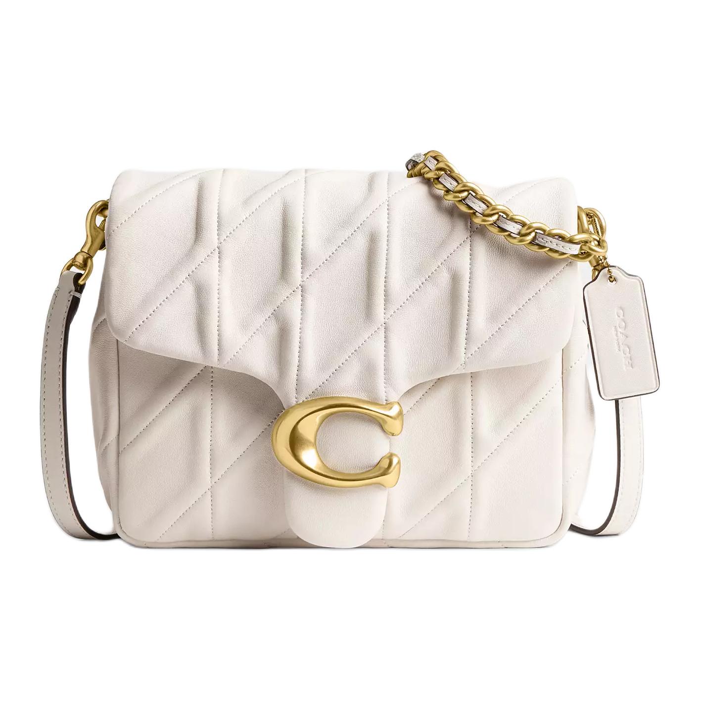 

Кожаная сумка через плечо, наплечная сумка Coach Chalk White