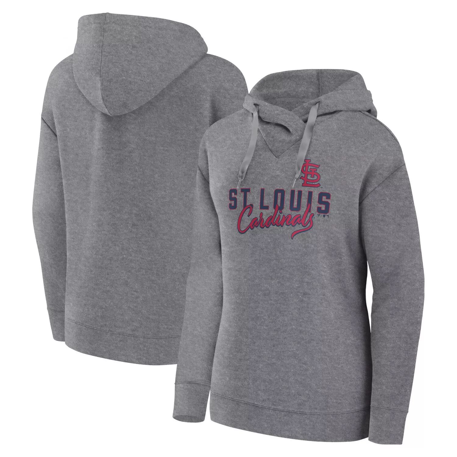 

Женский пуловер с капюшоном Fanatics с логотипом Heather Grey St. Louis Cardinals Script Favorite Fanatics